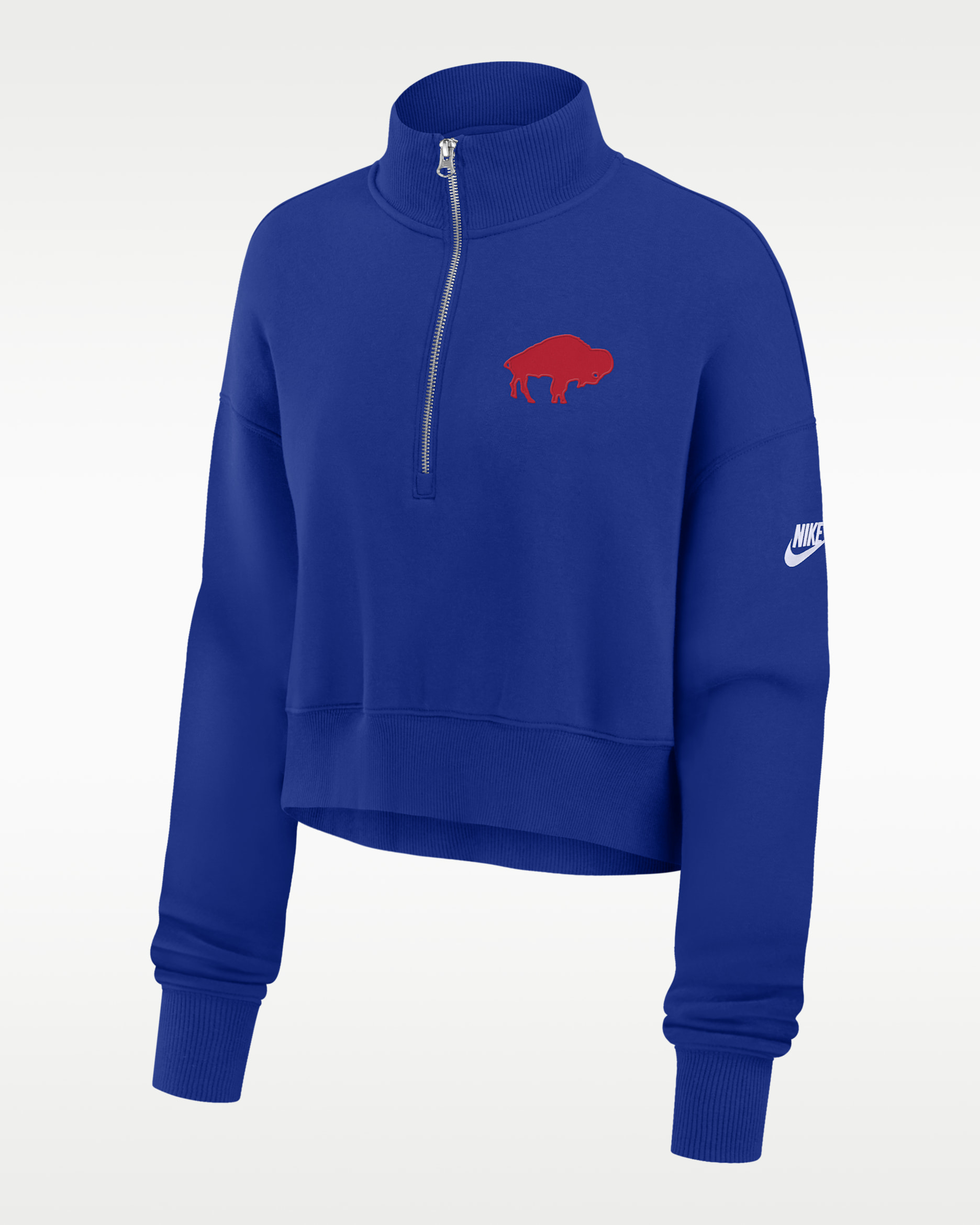 Buffalo Bills Rewind Phoenix Women's Nike NFL Cropped 1/4-Zip Crew